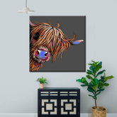 Painting by Numbers Highland Cattle Head Colorful
